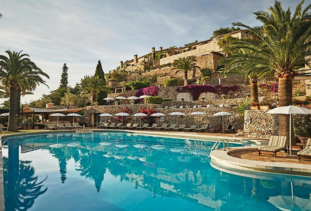 Hotellyx på Belmond La Residencia, Mallorca, där Micael höll sitt 50-årskalas. Belmond La Residencia Mallorca