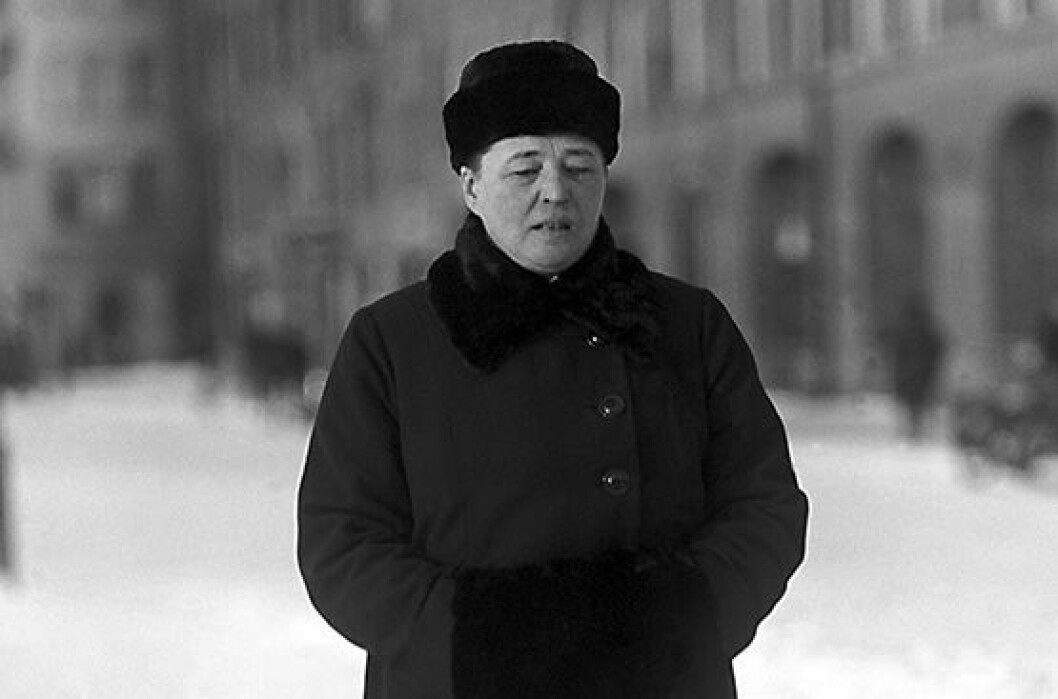 En bild på Bertha Wellin, en av Sveriges första kvinnliga riksdagsledamöter.