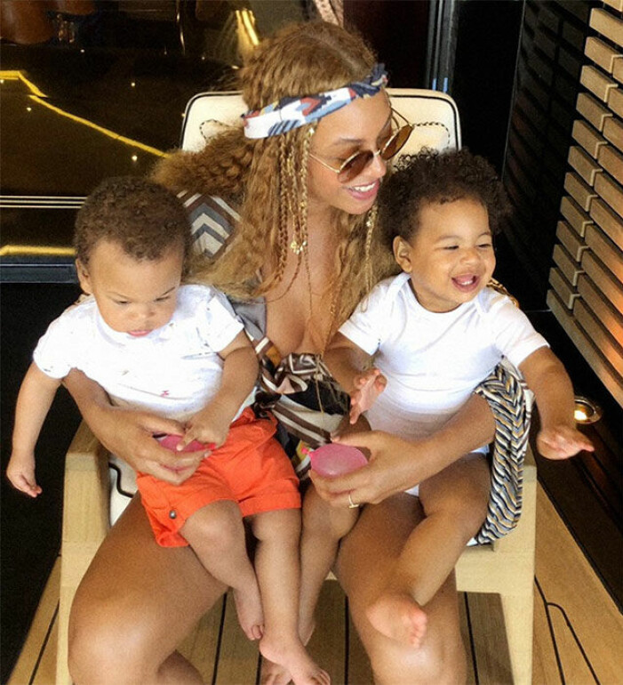 beyonce med tvillingarna sir och rumi
