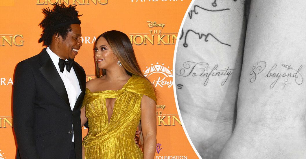 Beyoncé och Jay-Z och matchande tatuering