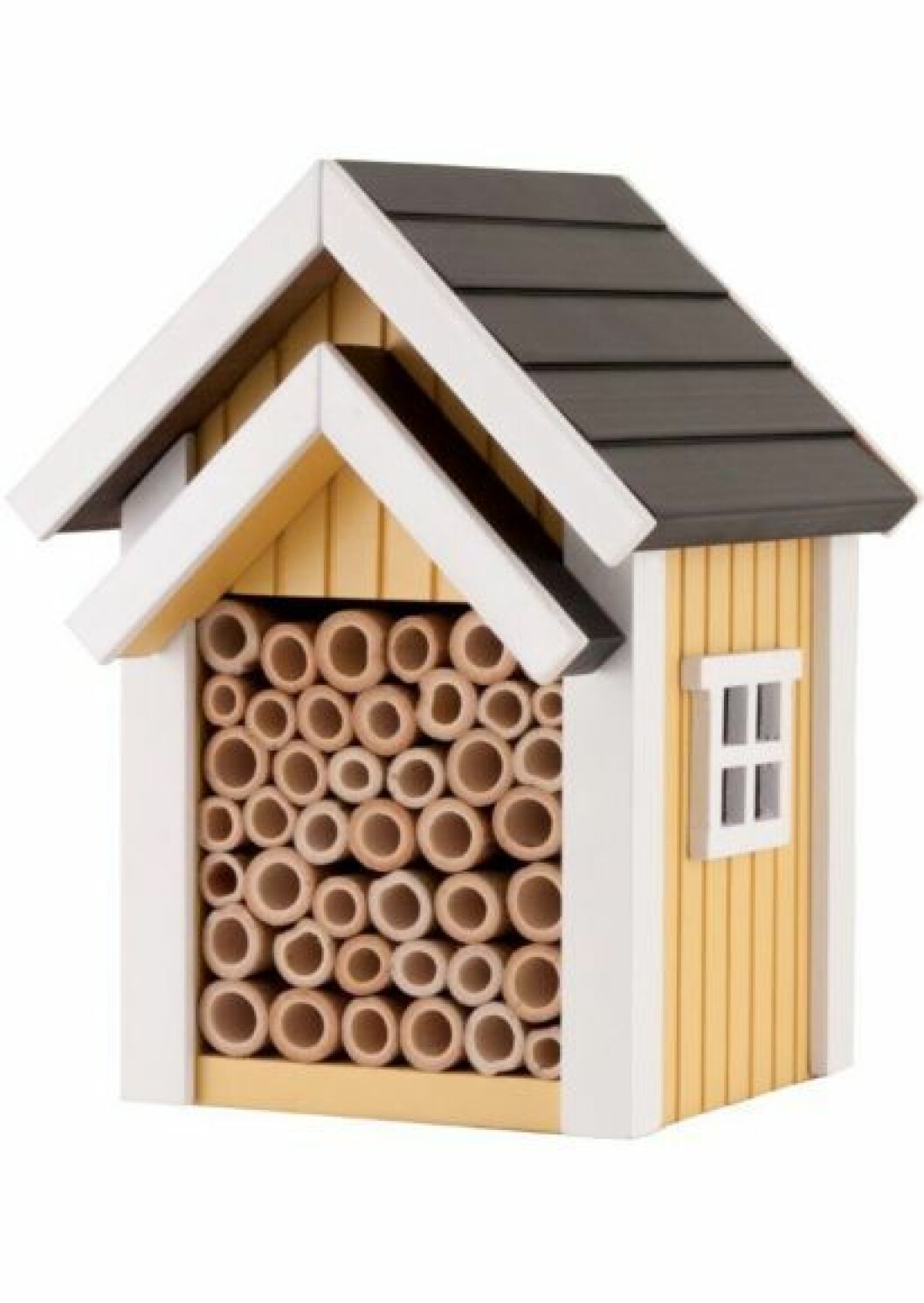 Biholken är framtagen för att likna ett bis naturliga hem, med hjälp av de smala bamburör man placerat inuti.