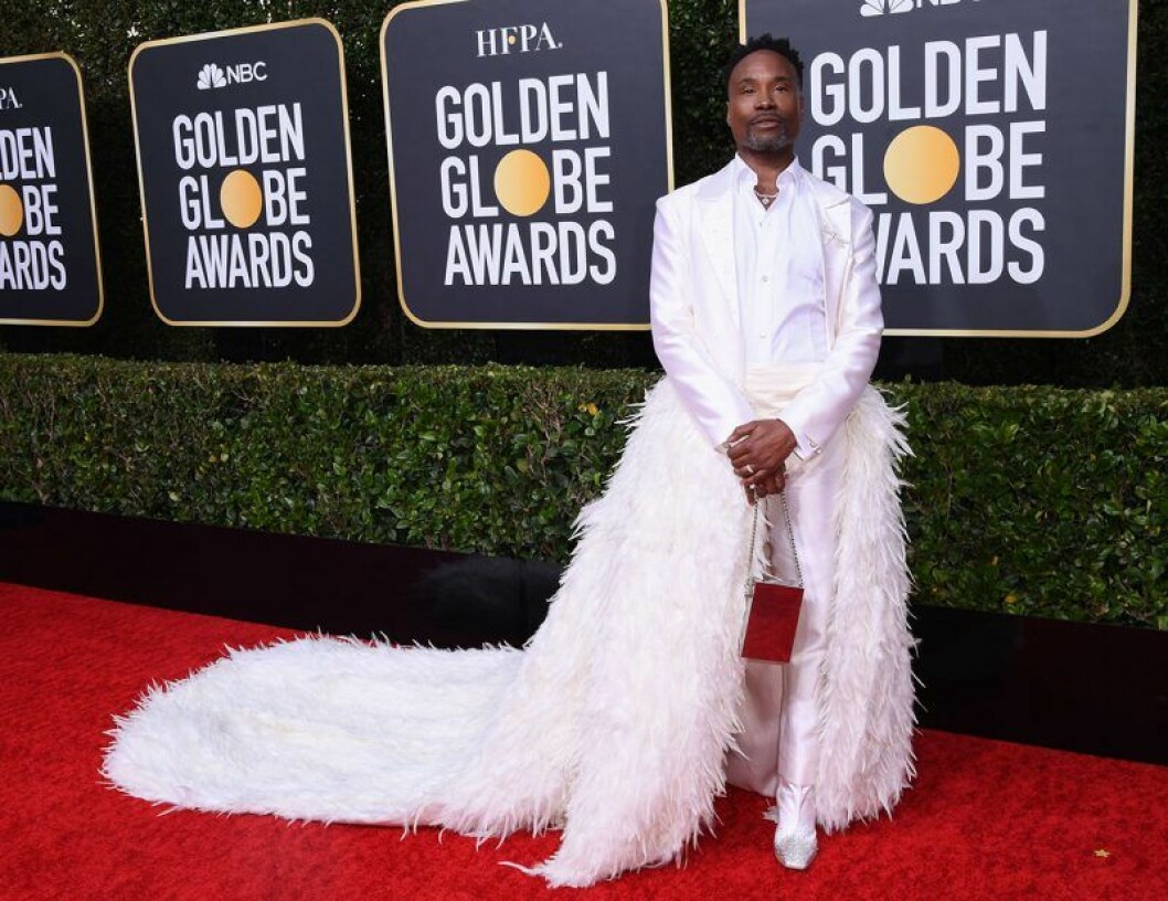 Billy Porter strålade på röda mattan. Billy Porter på Golden Globes 2020