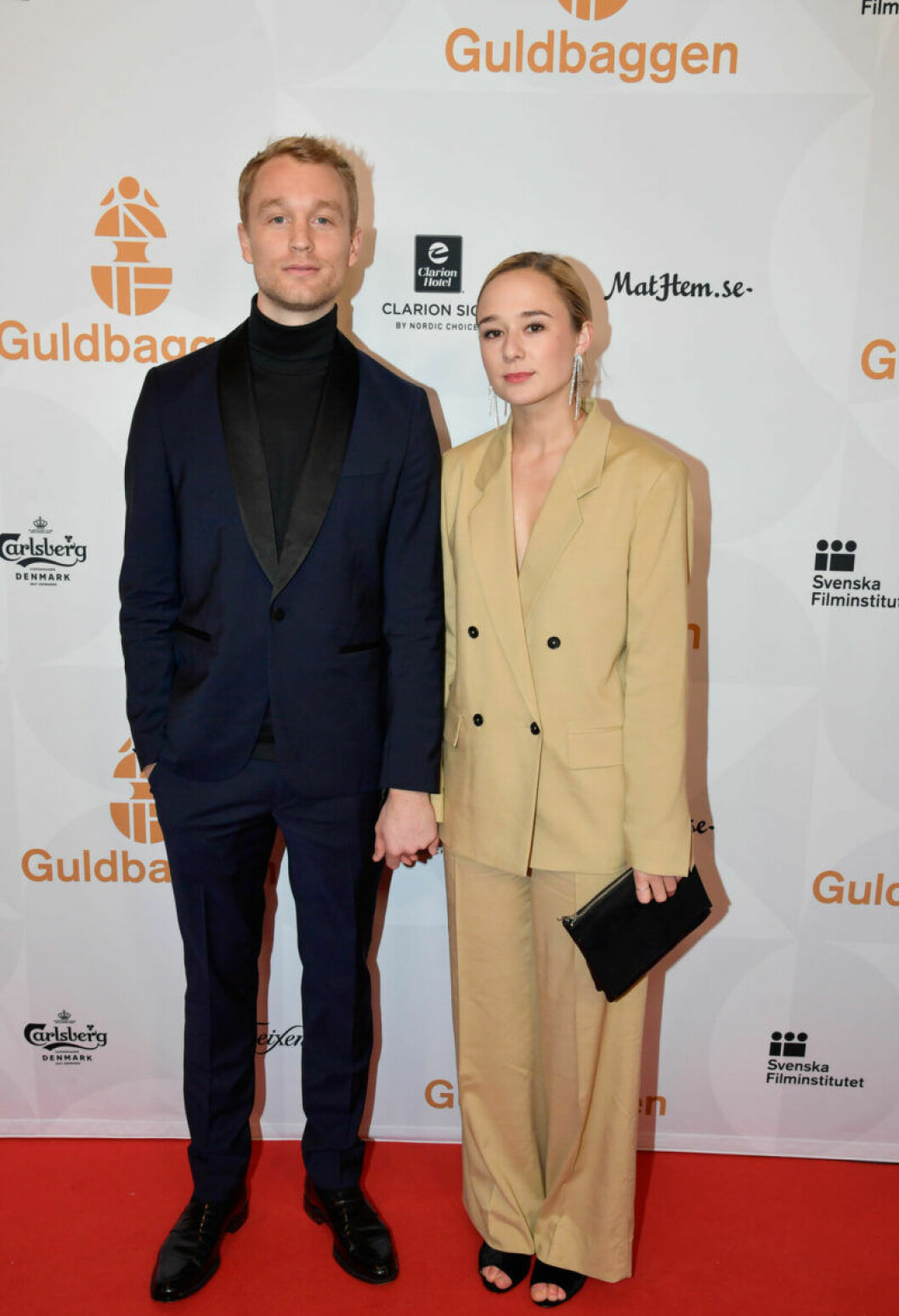 Björn Gustafsson och Alba August. Röda mattan, Björn Gustafsson och Alba August
