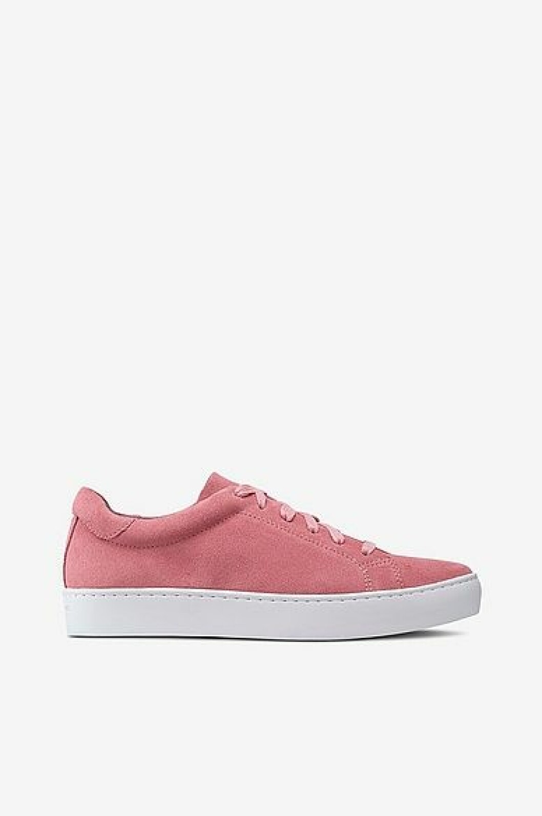 Rosa sneaker i mocka från Vagabond,<a href="https://www.awin1.com/cread.php?awinmid=8905&awinaffid=439045&clickref=&p=https%3A%2F%2Fwww.ellos.se%2Fvagabond%2Fsneakers-zoe-i-mocka%2F1508233-02" target="_blank" rel="noopener"> läs mer och köp här. </a>
