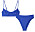 blå bikini med hög skärning och tunna band