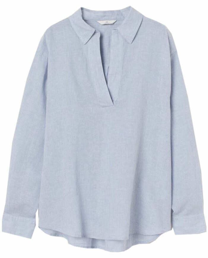 blå blus med krage