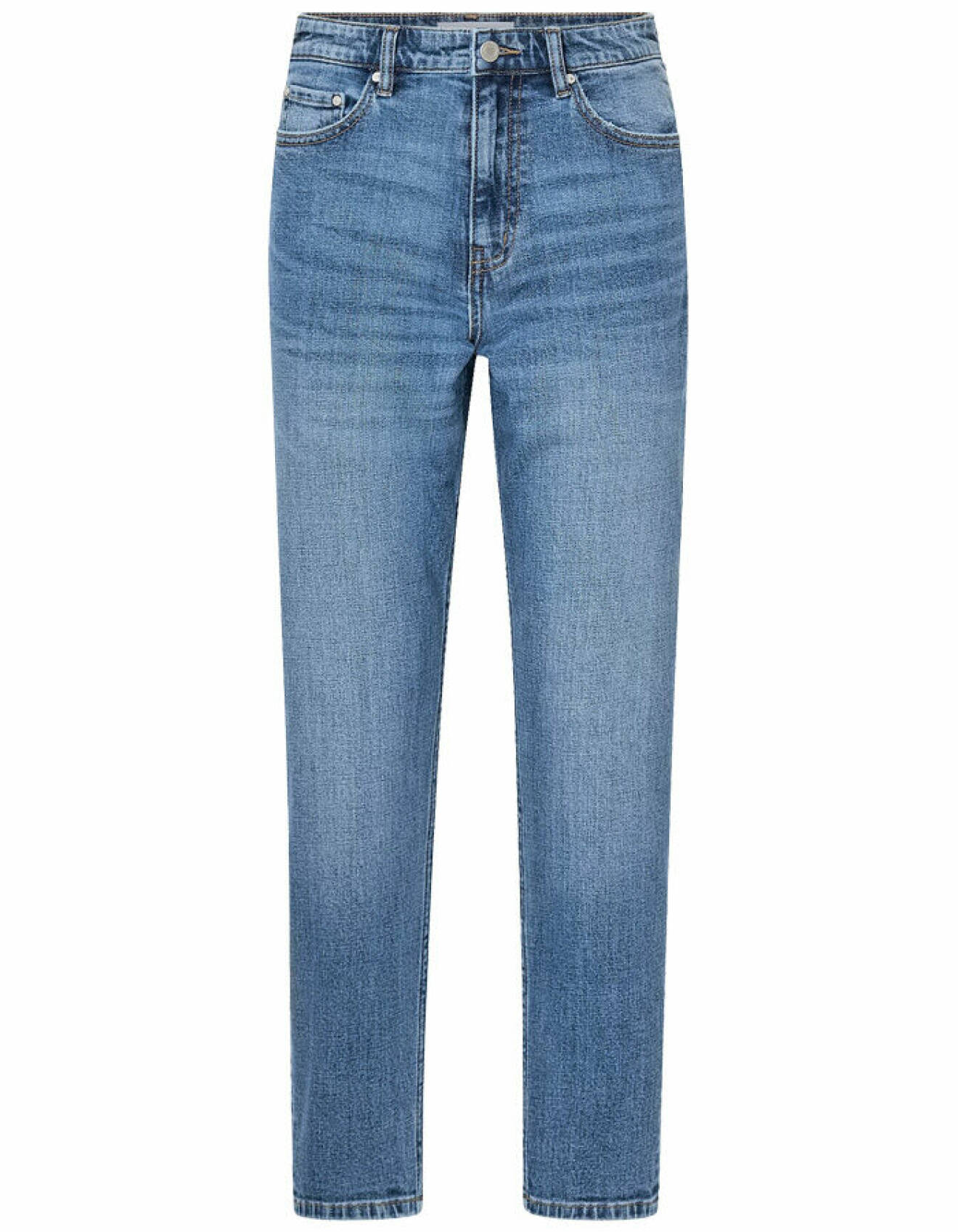 blå jeans med hög midja för dam från ellos