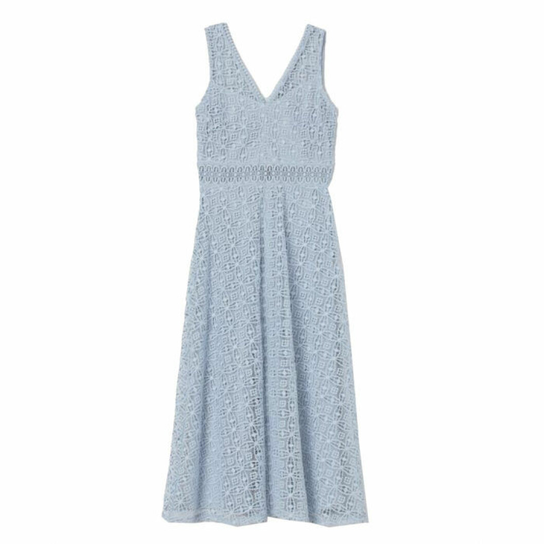 Blå spetsklänning från h&M