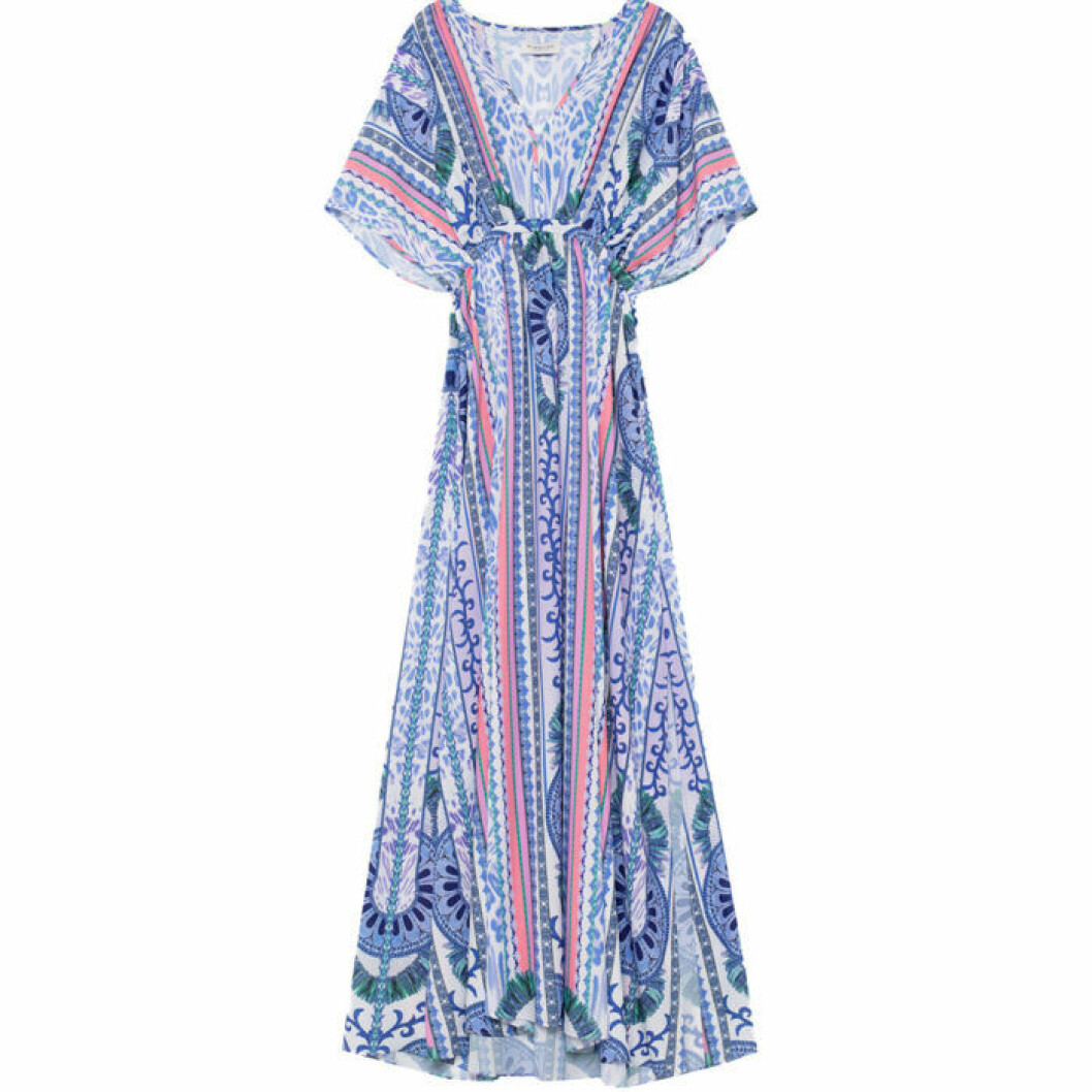 Blå kaftan med mönster