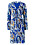 blå mönstrad klänning med knytskärp från ellos collection