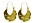 guldfärgade örhängen i form av stora blad från WOS