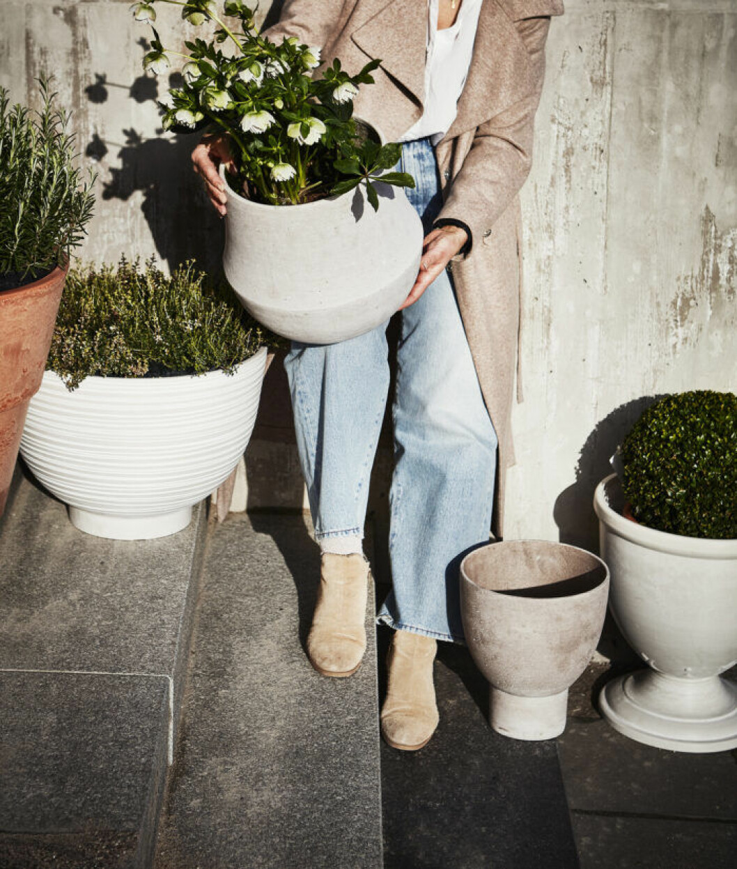 Trendiga blomkrukor utomhus