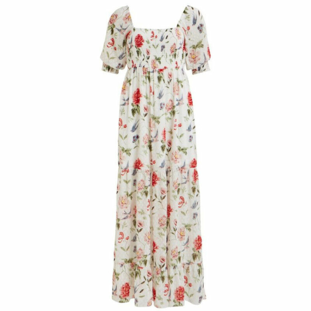 Blommig off shoulder-klänning