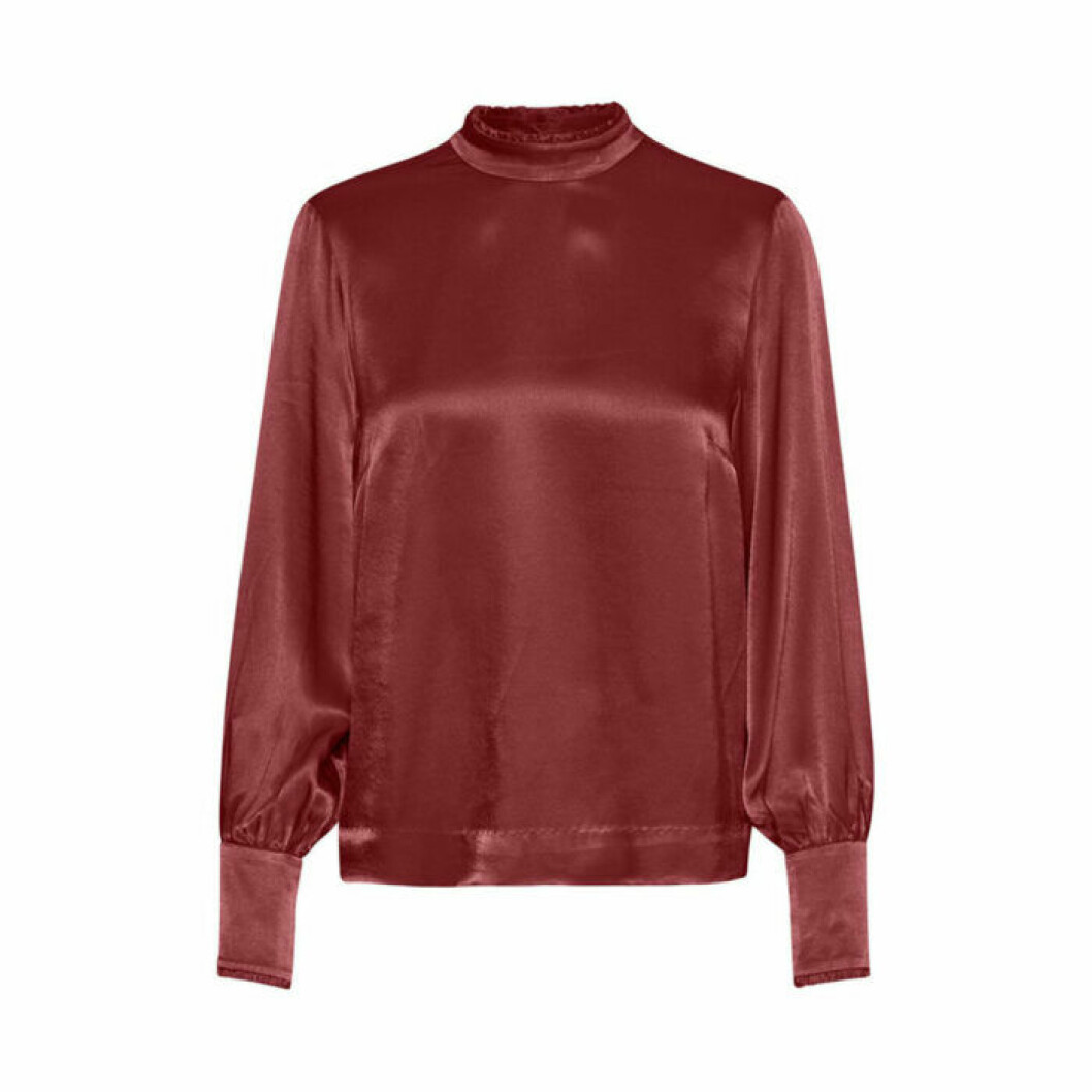 Mörkrosa blus i satin