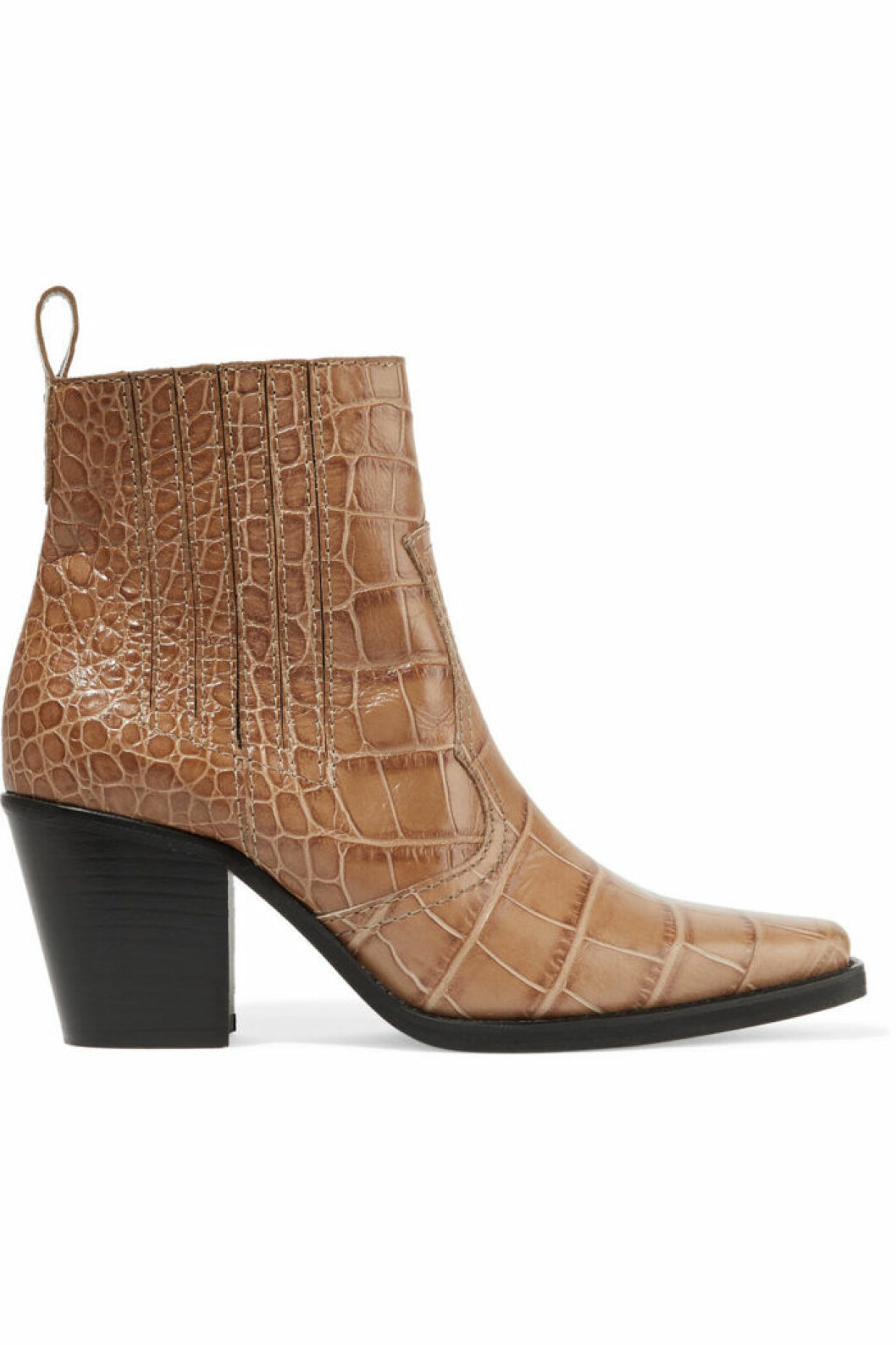 Boots med krokodileffekt fran Ganni