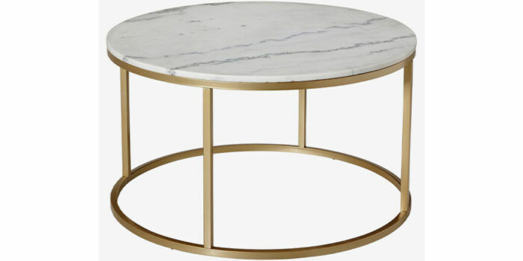 Soffbord i marmor med metallben