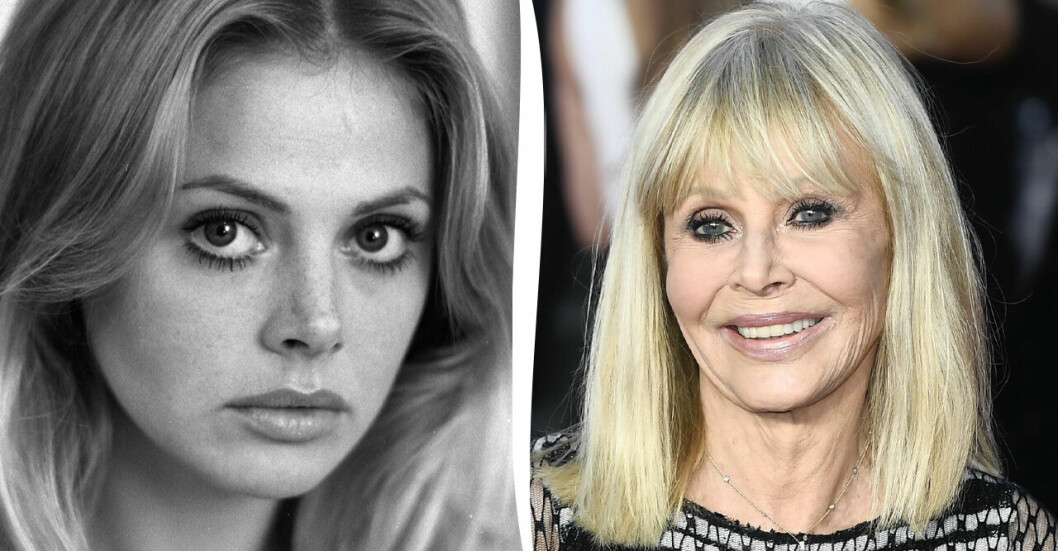 Britt Ekland 1973 och 2022. britt ekland