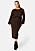 brun stickad klänning med skärp i plus size som finns i stora storlekar från Bubbleroom