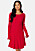 Långärmad röd stickad klänning från Bubbleroom