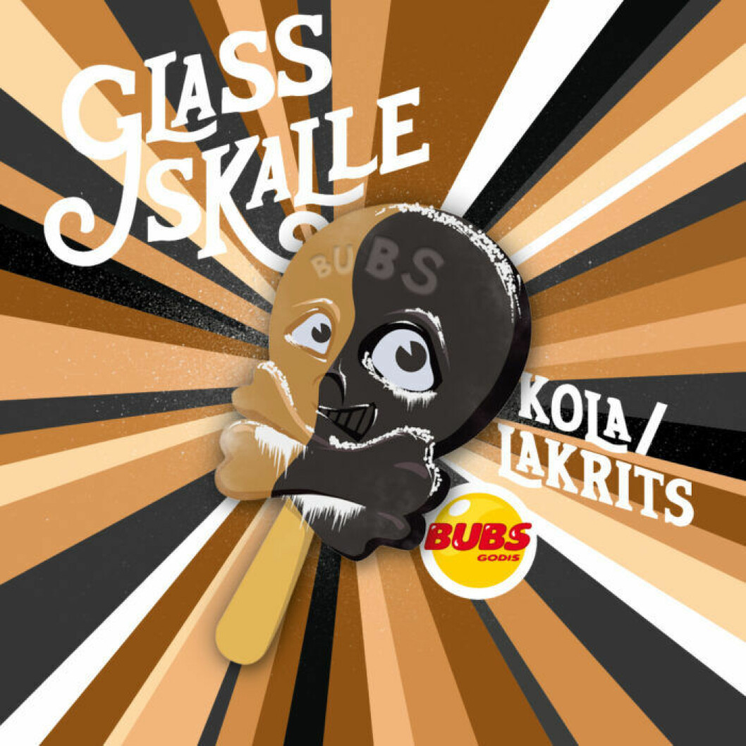 glass godisskalle kola lakrits