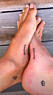 Kaia och Cara tatuering under foten