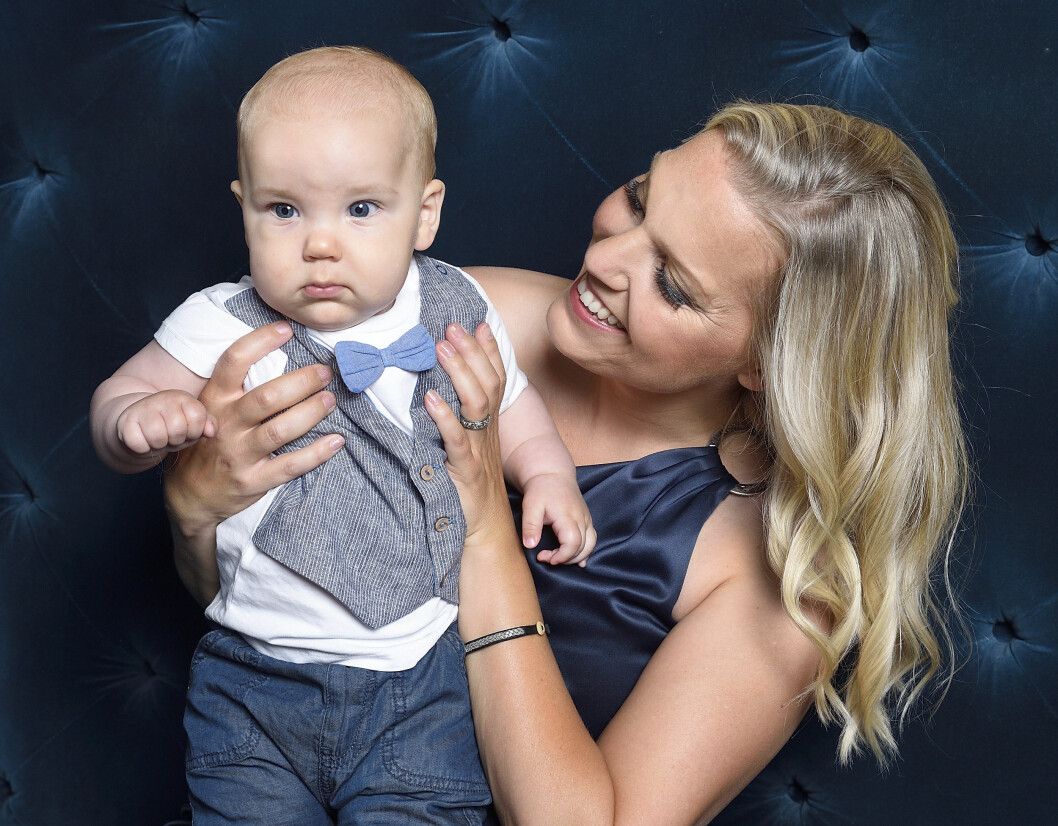 Carina Bergfeldt med sonen Hamilton. carina bergfeldt och hamilton