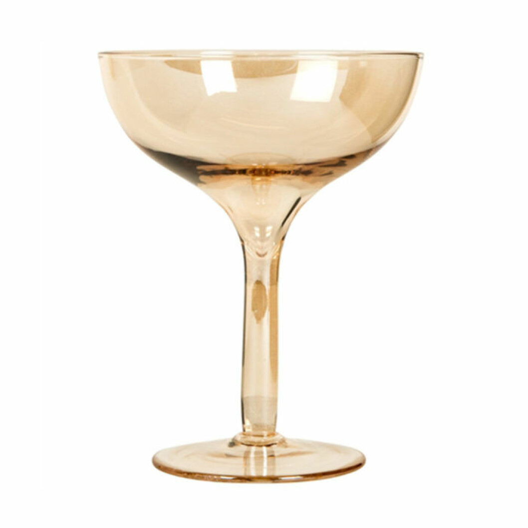 Glas till champagne i bärnsten