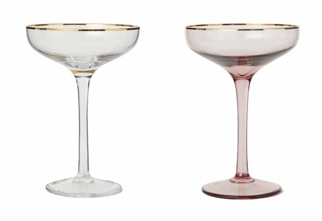 champagneglas med guldkant från H&M Home