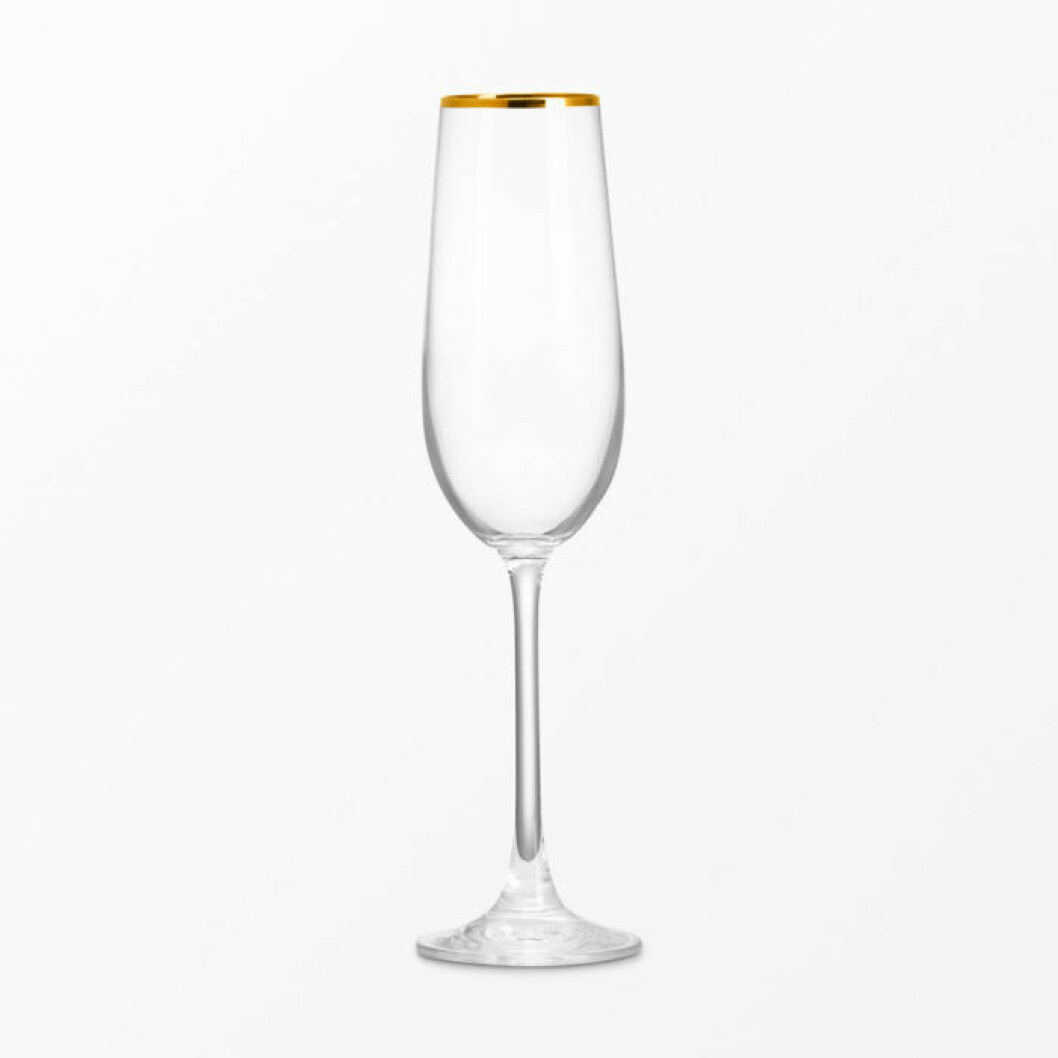 Champagneglas med guldig kant