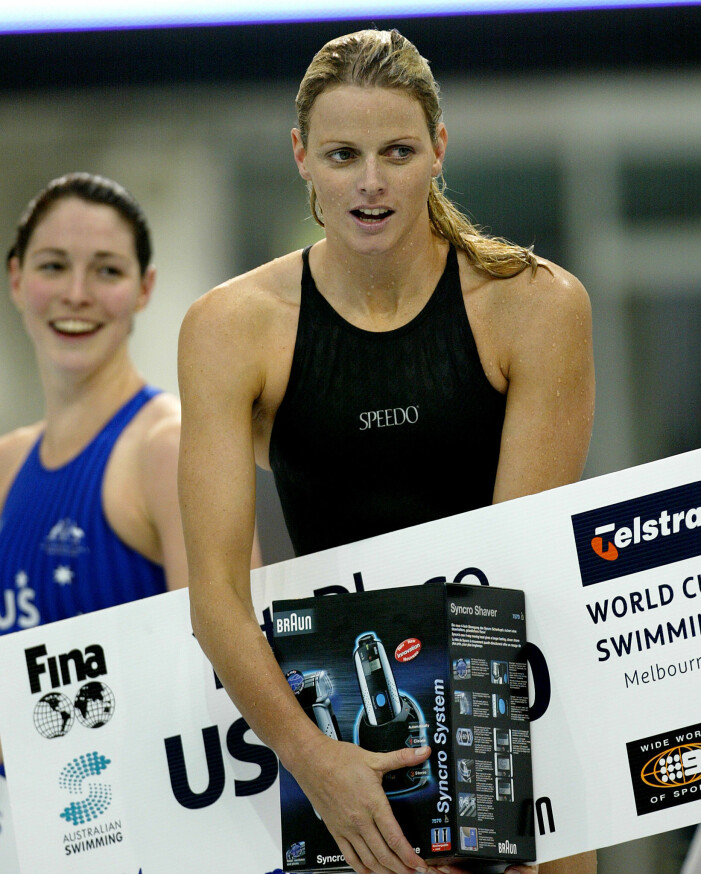 Charlene Wittstock vinner VM-guld i 100 meter ryggsim 2002.