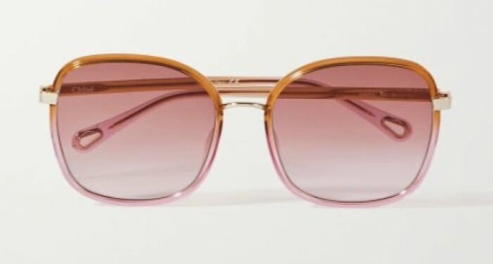 Solglasögon, Chloé. <a target="_blank" rel="nofollow" href="https://apprl.com/al/6kNa/">Klicka på bilden för att komma direkt till produkten!</a> Solglasögon i rosa och orange. Solglasögon från Chloé.