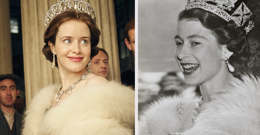 Claire Foy och Drottning Elizabeth.