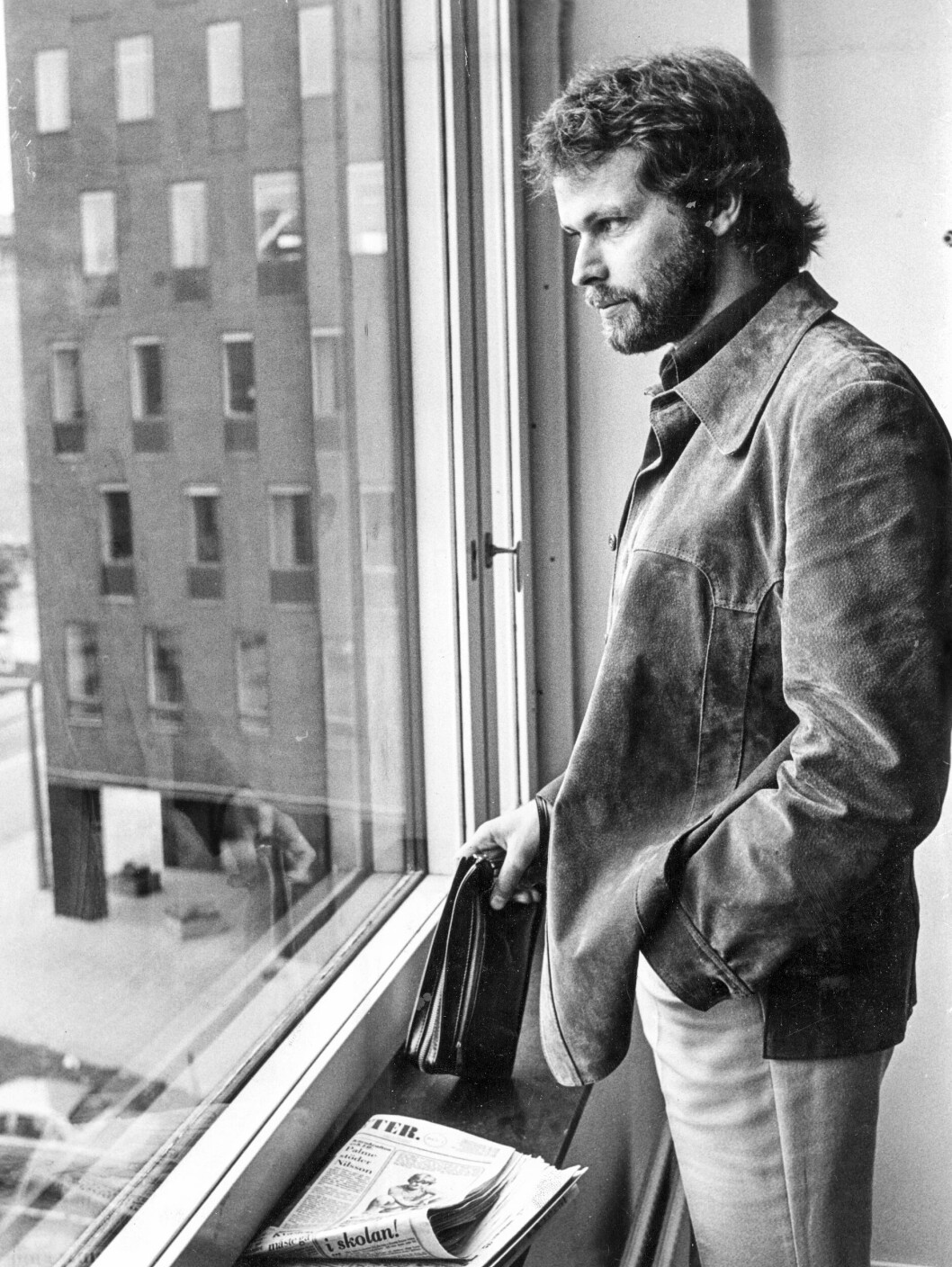Clark Olofsson 1979, efter att han börjat på Journalisthögskolan i Stockholm. I samma veva började han och Kristin Enmark träffas mer frekvent.