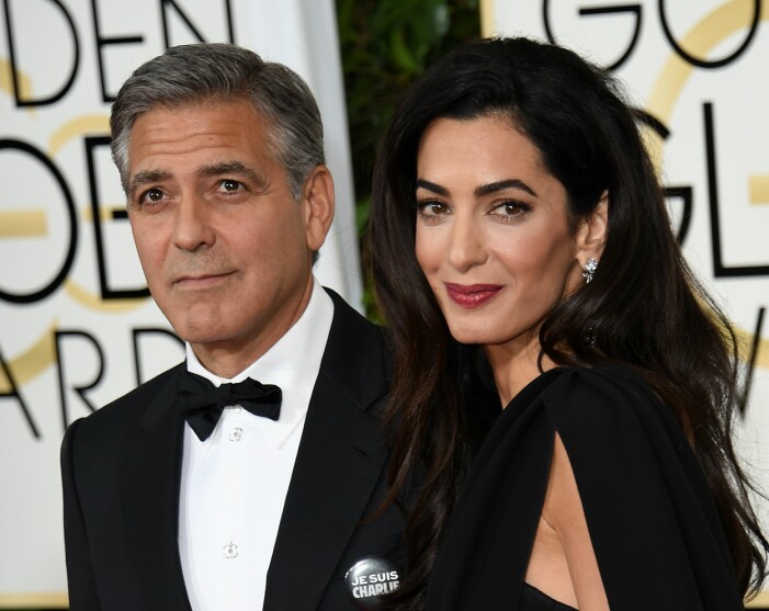 GEORGE OCH AMAL CLOONEY, JE SUIS CHARLIE, GOLDEN GLOBE, 2015