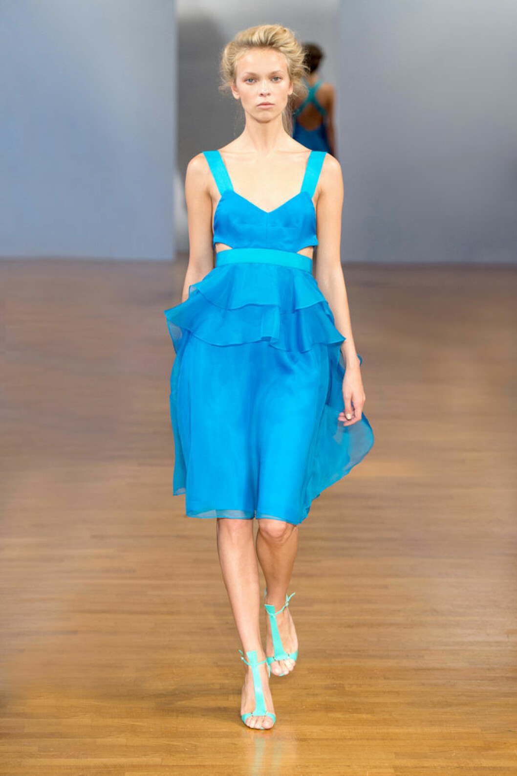 Hot Summer Silk Organza Shoestring Ruffle Dress. Hot Summer Silk Organza Shoestring Ruffle Dress.