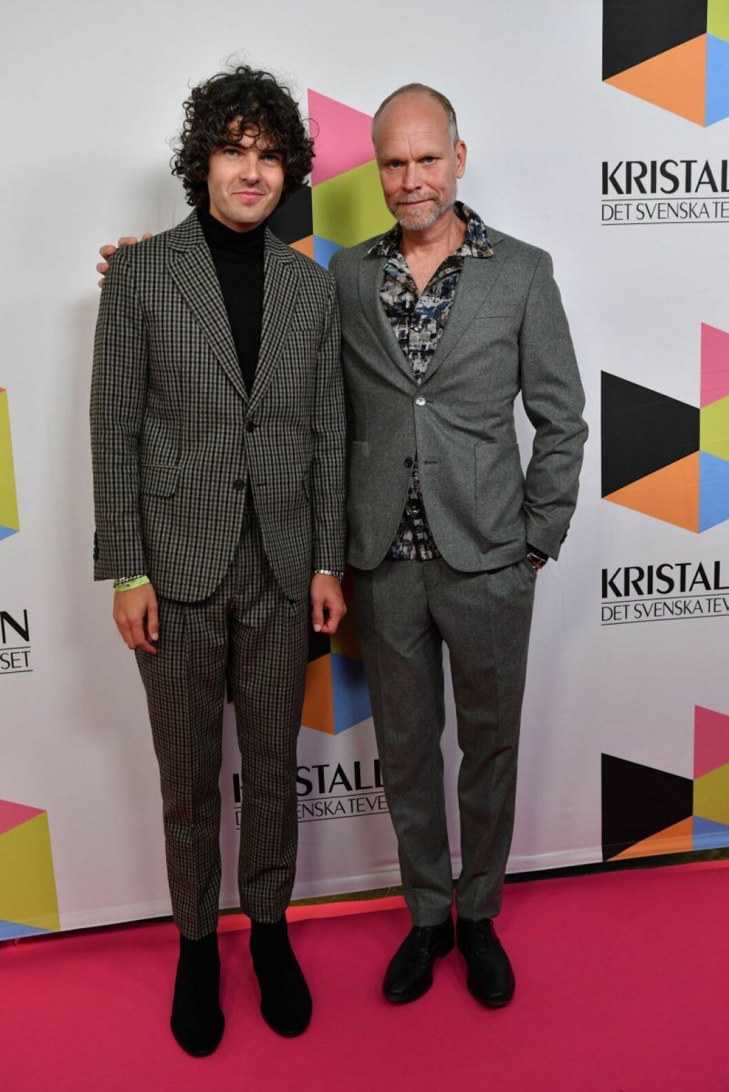 Daniel Hallberg och Kristian Luuk. Daniel Hallberg och Kristian Luuk på röda mattan på Kristallen 2019
