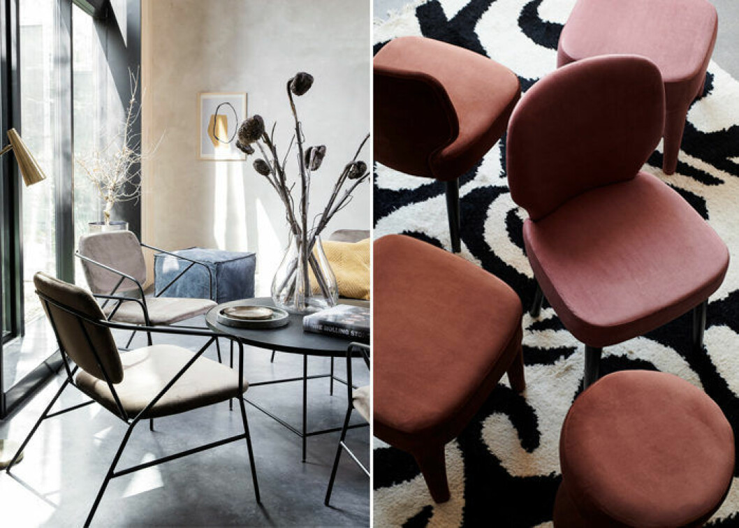 Foto: House Doctor, Day Home Sammetsstolar och puffar i dansk design