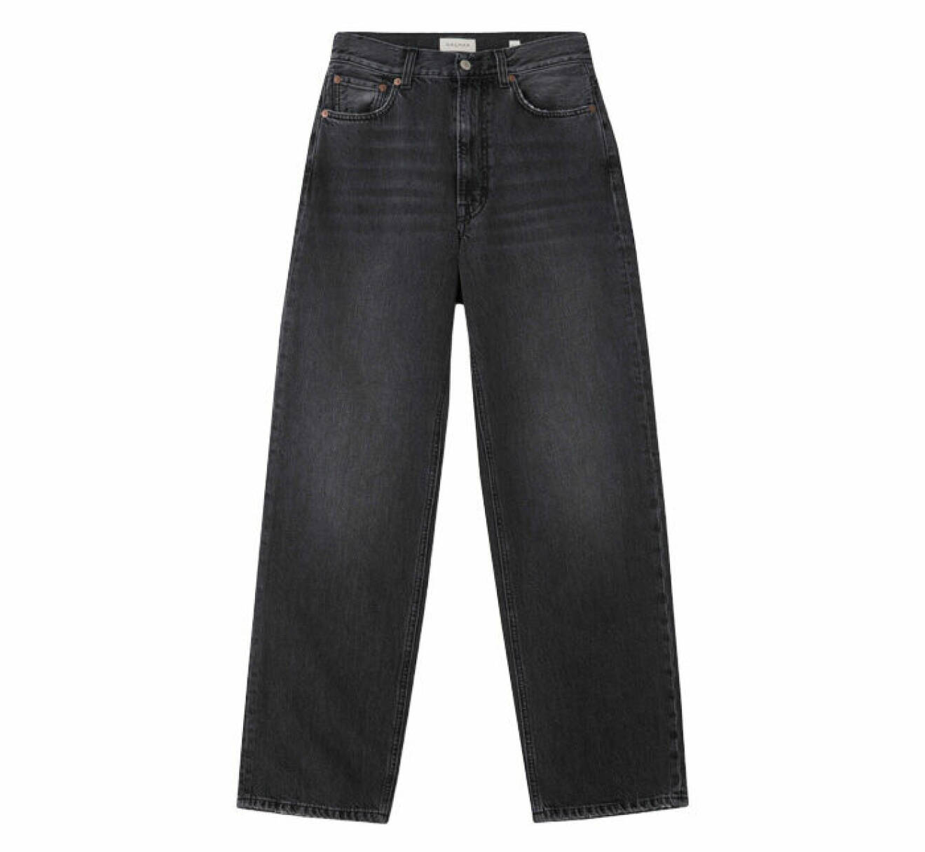 grå jeans gjorda i ekologisk bomull med vida ben från Dagmar