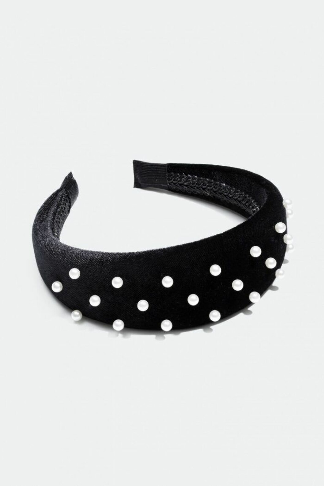 Svart diadem med pärlor från Glitter
