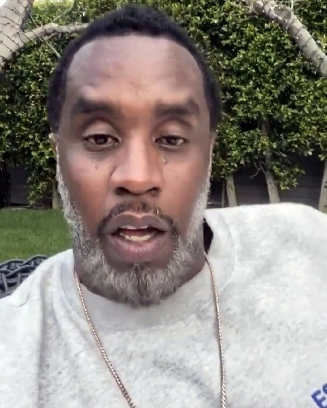 Diddy under karantän. Diddy i grått skägg