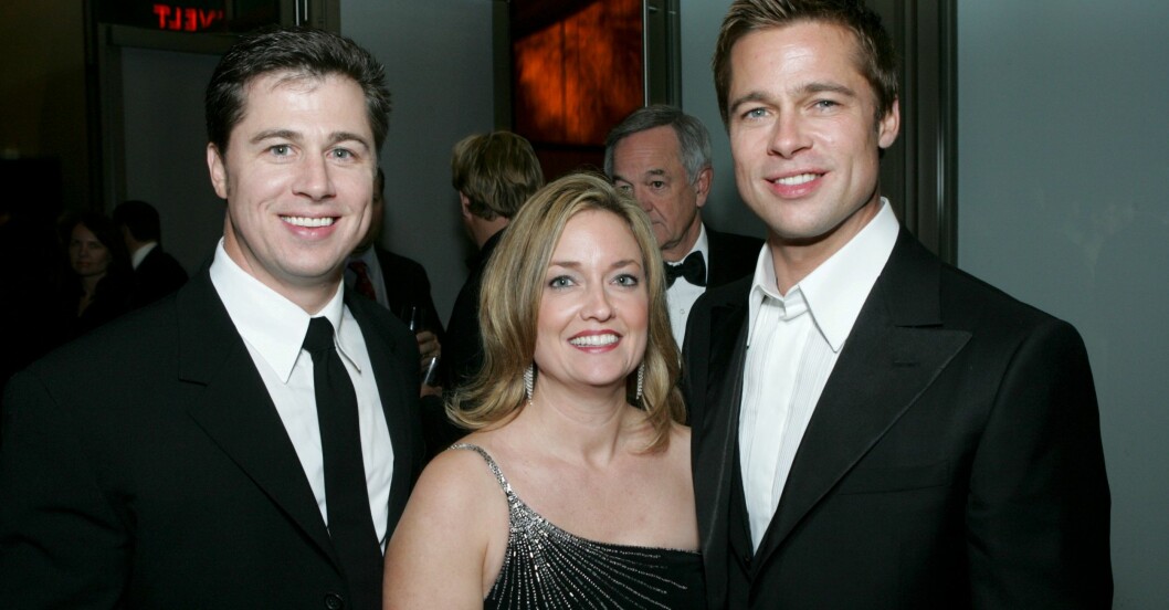 Doug Pitt med hustrun Lisa, och sin bror Brad Pitt.