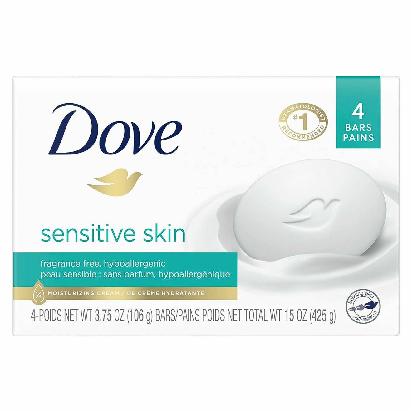 Dove Sensitive skin beauty bar.