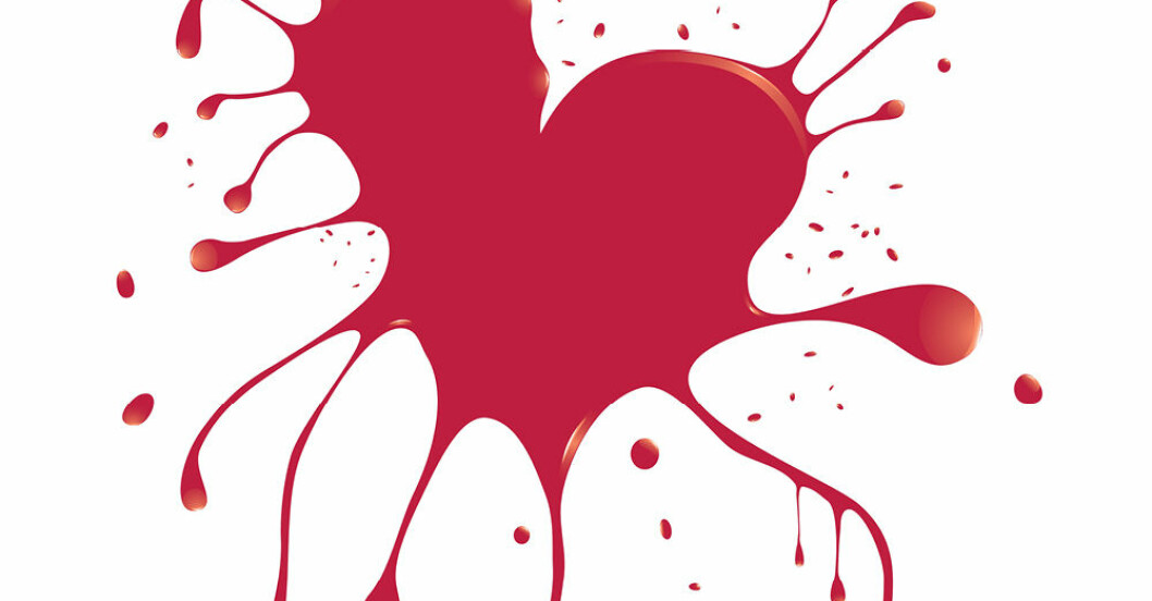 illustration av ett droppande hjärta