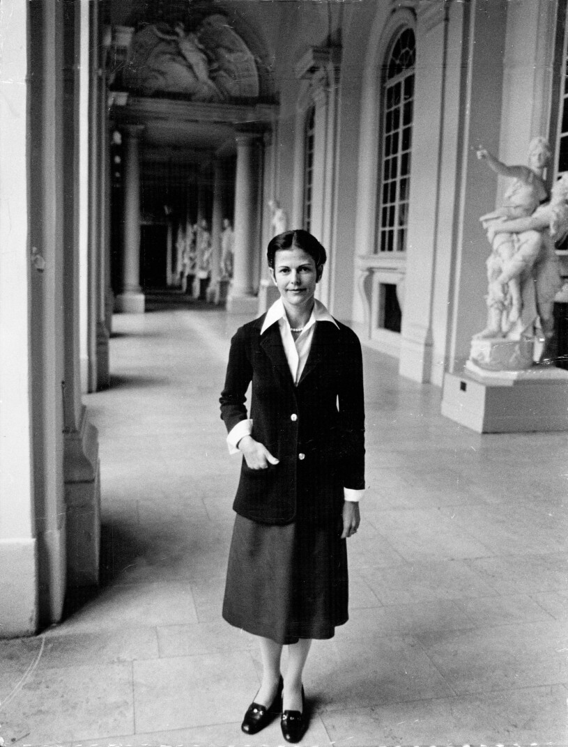 Drottning Silvia på slottet 1980