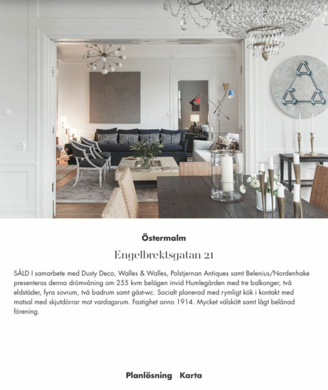 Denna lägenhet i Stockholm såldes av mäklarfirman <a href="http://alexanderwhite.se/objekt/469773/" target="_blank">Alexander White.</a> dusty-deco-residence-magazine