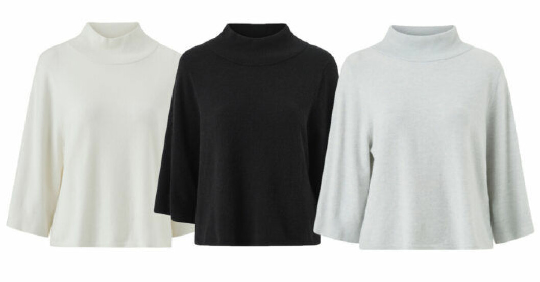 Tröja med krage, kommer i tre färger. <a href="http://www.awin1.com/cread.php?awinaffid=439045&awinmid=8905&clickref=isabellastylein&platform=dl&p=%5B%5Bhttps%3A%2F%2Fwww.ellos.se%2Fstylein%2Ftroja-stockholm%2F1565480-02%5D%5D" target="_blank" rel="noopener">Här kan du köpa den</a>. Polotröja från Löwengrip x Stylein för Ellos