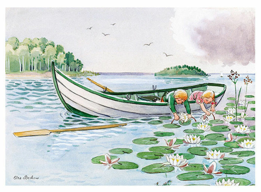 Poster med motiv av Elsa Beskow till barnrummet