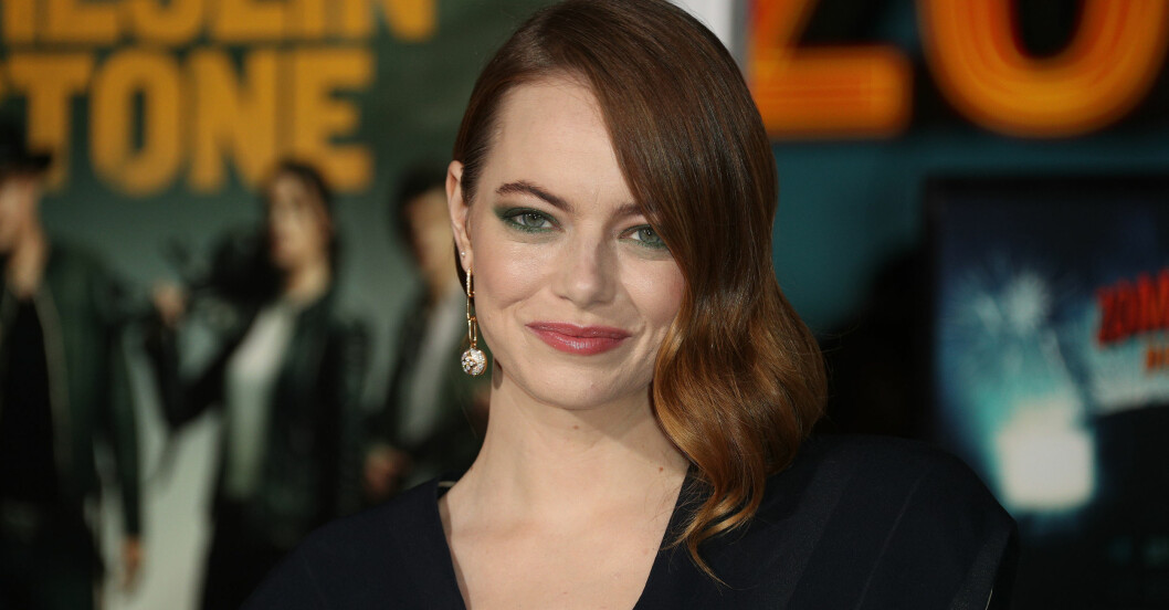 Emma Stones farfar hette Conrad Ostberg Sten. Foto: Jen Lowery/Mega/TT Emma Stone på röda mattan.