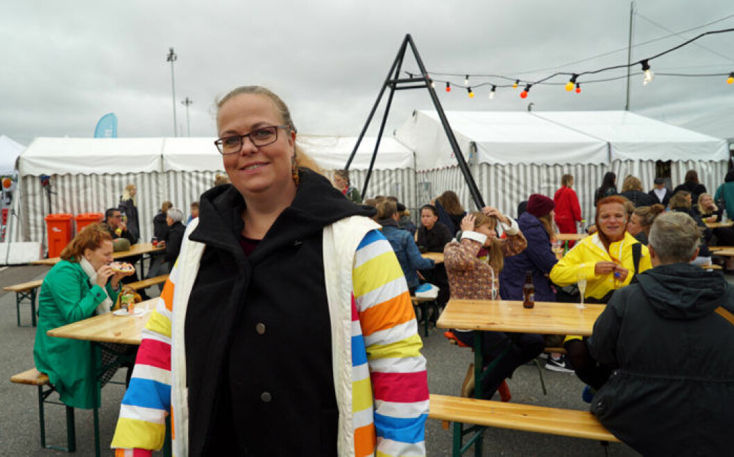 Ulrika Glingborn på Statement festival. Ulrika Glingborn var en av besökarna på Statement festival.