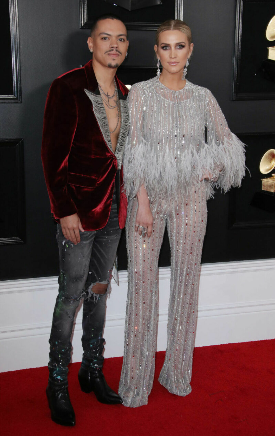 Evan Ross och Ashlee Simpson. Evan Ross och Ashlee Simpson på Grammy Awards 2019